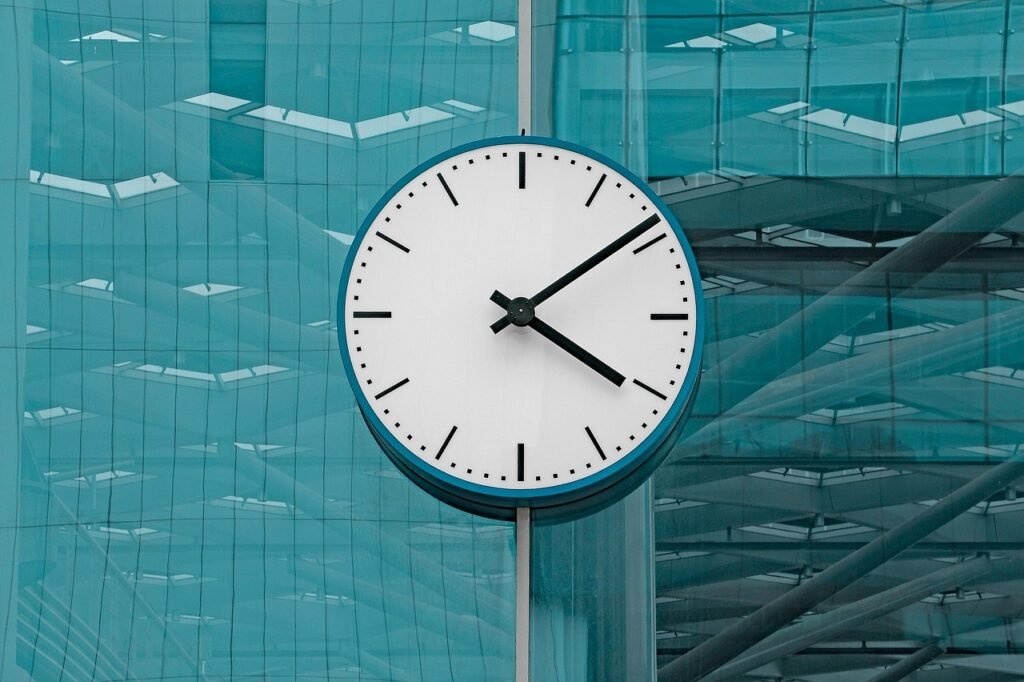 clock, station, time, hour, glass, blue, reflection, urban, den haag, netherlands, clock, clock, den haag, den haag, den haag