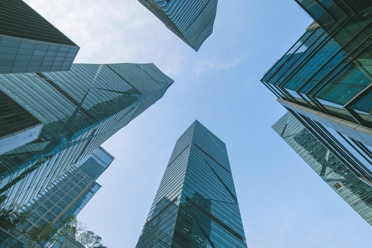 glas, kantoor, wolkenkrabber, bedrijf, natuur, modern, gebouw, toekomst, moderne, hoog, reflectie, stadsgezicht, hemel, finan