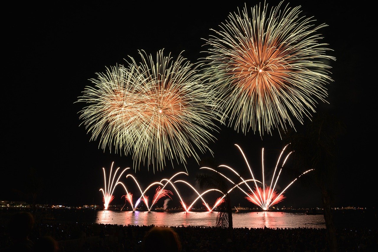 vuurwerk, show, pyrotechniek, viering, vuurwerk show, helder, explosief, explosie, feest vieren, night time, nachthemel, new